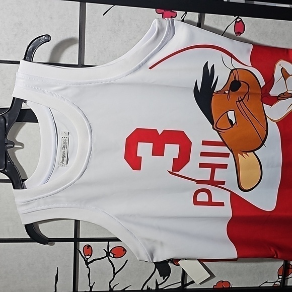 Speedy Gonzales Phila Basketball Jersey Size Large NWT‎ - Picture 2 of 8